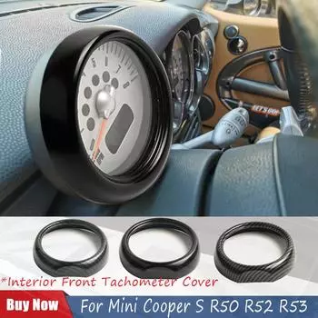 Для Mini Cooper S R50 R52 R53 Глянцевая черная внутренняя передняя крышка тахометра, наклейка, автомобильный Стайлинг, авто интерьер чёрный
