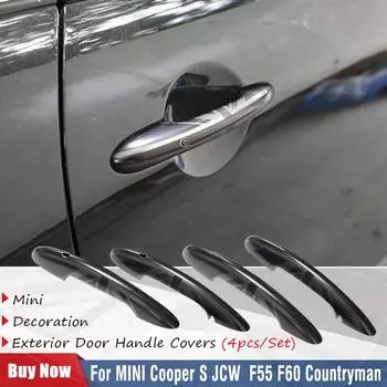 Для МИНИ Купер С JCW F55(5-дверный) F60 Countryman Экстерьер Черный Флаг Дверная Ручка Крышка Украшения Стайлинга Автомобилей No Hole and No Light чёрный