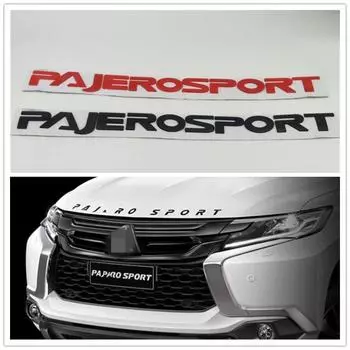 Для Mits + ubishi Pajero Sport, эмблема на переднем капоте, логотип, табличка с буквами, наклейка на автомобиль чёрный