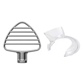 Для миксера KitchenAid 4.5-5QT с наклонной головкой, насадка для взбивания теста и защитный щиток для заливки, нержавеющая плоская насадка для взбивания CHINA