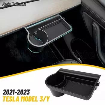 Для модели Tesla 3 Y 2023 2022, перчаточный ящик, органайзер для хранения, лоток для карт, телефона, держатель для напитков, крючок для маски, интерьер чёрный