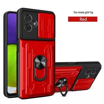 Для Motorola G54 5G чехол-держатель с кольцом, противоударный, разделенный на части, чехол для карты, для Moto G54 5G, защитный чехол для телефона с раздвижной линзой For Moto G54 5G