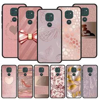 Для Motorola G60 G50 G40 G30 G20 G10 G9 G8 G Edge Play Plus Power Lite One Fusion E6s 20 Pro Lite в виде ракушки розового цвета с блестящим узором For Moto Edge 20Lite