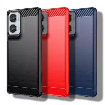 Для Motorola Moto G85 5G Чехол для Moto G85 Чехол 6,67 дюйма из углеродного волокна Противоударный силиконовый бампер для Motorola Moto G85 For Moto G85 чёрный