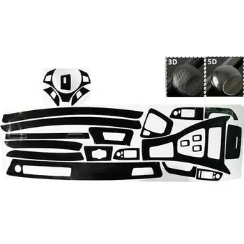 Для наклеек 5D Carbon Fiber Interior Vinyl Sticker для E90 2005-2012 Водонепроницаемые наклейки Молдинги CHINA