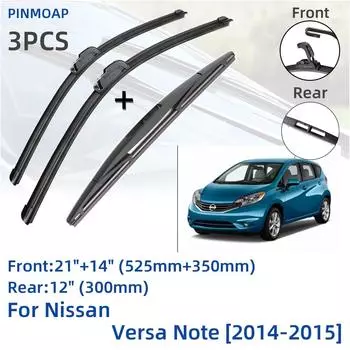 Для Nissan Versa Note 2014-2015 передние и задние щетки стеклоочистителя аксессуары для резки J Hook 2014 2015