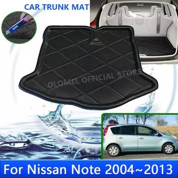 Для Nissan Versa Note E11 2004~2013 2012 2010 2009 2006 Задний багажник Поддон Грузовой багажник Водонепроницаемый коврик Напольные ковры Аксессуары