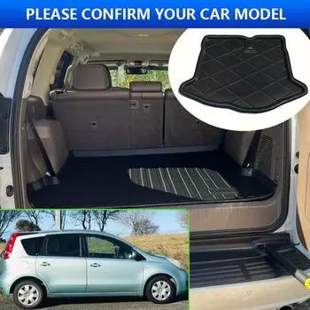 Для Nissan Versa Note E11 2004~2013 2012 2010 2009 2006 Задний багажник Поддон Грузовой багажник Водонепроницаемый коврик Напольные ковры Аксессуары