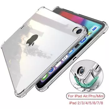Для нового iPad 7 8 10,2 9,7 2018 2020 5 6 Air 10,9 2 3 4 чехол из ТПУ силиконовый прозрачный чехол для iPad Pro 10,5 11 Mini 2 3 4 5 ipad mini 6 чистый