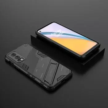 Для OnePlus Nord 2 3 N200 CE 2 3 Lite 2T ACE 2 Pro 2V 10R 10T 11 11R N30 4G 5G противоударный жесткий бронированный чехол-подставка для телефона задняя крышка For OnePlus Nord 2 5G чёрный
