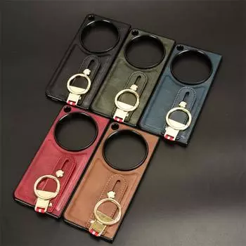 Для OnePlus Open Fold Модный держатель для телефона с кольцом и ремешком на запястье Чехол Для OnePlus Open Кожаный чехол-держатель для защиты от падений Honor50 Nova 9