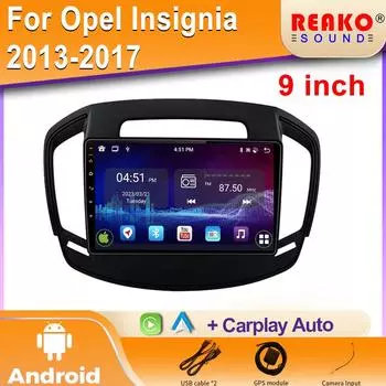Для Opel Insignia 2013-2017 Android сенсорный экран Автомагнитола Автомобильное радио Навигация GPS Мультимедиа Беспроводной Carplay Стерео 2DIN 4 core 1GB+32GB carplay