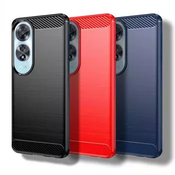 Для OPPO A60 Чехол для OPPO A60 Чехол 6,67 дюйма из углеродного волокна Противоударный силиконовый защитный бампер для OPPO A60 Fundas For OPPO A60 чёрный