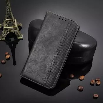 Для POCO F7 Ultra Retro Flip Book кожаный чехол-книжка-подставка для телефона сумка для POCO F7Pro X7 Pro магнитный кошелек слот для карт держатель крышка For Poco F7 Pro чёрный