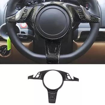 Для Porsche Cayenne 2011 2012 2013 2014 2015 2016 2017 карбоновая текстура внутренняя панель рулевого колеса защитная крышка