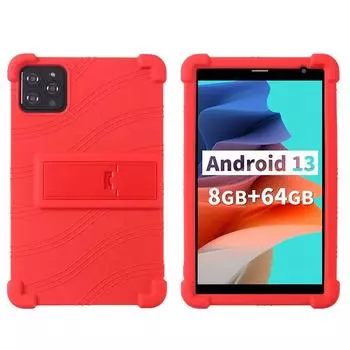 Для PRITOM TAB Android 8-дюймовый планшет с подставкой, противоударный чехол, чехол для планшета, силиконовая подставка, защитный чехол, мягкий красный