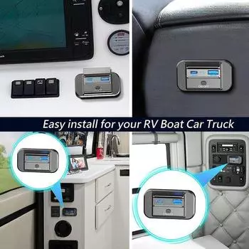 Для QC3.0 PD USB-C Автомобильная быстрая зарядка, розетка для подачи питания, панельная розетка, быстрое зарядное устройство для кемпера, фургона, автофургона красный
