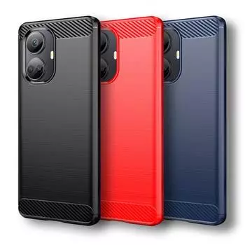 Для Realme 10 Pro Plus 5G Чехол Realme 10 Pro Plus Чехол 6,7 дюйма из углеродного волокна Противоударный силиконовый бампер для Realme 10 Pro Plus Realme 10 Pro Plus чёрный