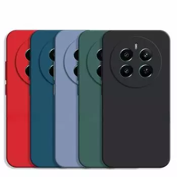 Для Realme 12 4G Чехол Realme 12 4G Чехол Роскошный TPU Противоударный Жидкий Силиконовый Защитный Чехол Для Телефона Realme 12 4G Realme 12 4G чёрный