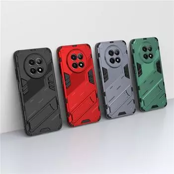 Для Realme 12 5G Чехол Для Realme 12 5G Чехол 6,72 дюйма Панк Броня Ударопрочный Жесткий Резиновый Кронштейн Бампер Для Realme 12 5G For Realme 12 чёрный