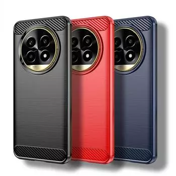 Для Realme 13 Pro Чехол для Realme 13 Pro+ Чехол 6,7 дюйма из углеродного волокна Противоударный силиконовый бампер для Realme 13 Pro Plus 5G For Realme 13Pro чёрный