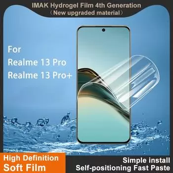 Для Realme 13 Pro Pro+ 5G Global Glass IMAK Hydrogel Film 4-го поколения Full Cover Screen Protector Realme 13 Pro 5G Global