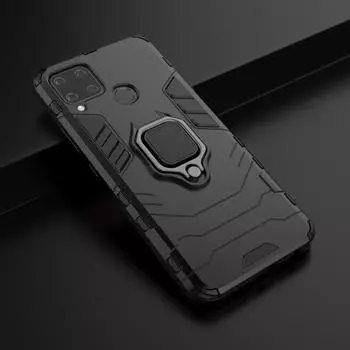 Для Realme 5 6 7 Narzo 20 X2 X7 Pro 3 5i 6i C1 C2 C3 C12 C15 XT X3 Super ZooM Narzo 30 4G 5G противоударный чехол с жестким кольцом и подставкой для телефона задняя крышка For Realme 5 синий