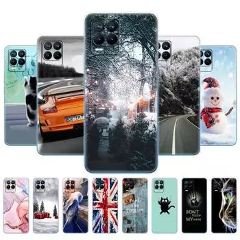 Для Realme 8 5G чехол 6,4 Мягкий силиконовый чехол из ТПУ для Realme 8 Pro OPPO Realme8 4G RMX3085 чехол для телефона Coque Capa Funda Bags Snow Realme 8 4G