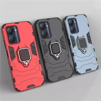 Для Realme C33 Чехол Броня Кольцо Для Пальцев Чехлы Бампер Подставка Чехол Realme C33 Чехол Realme C33 C35 C31 C30 C21Y C21 C25Y For Realme C33