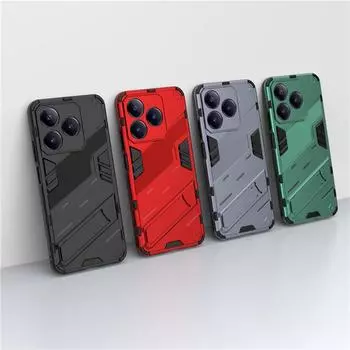 Для Realme C63 4G Чехол Для Realme C63 Чехол 6,75 дюйма Панк Броня Ударопрочный Жесткий Резиновый Кронштейн Бампер Для Realme C63 4G Fundas For Realme C63