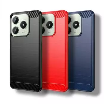 Для Realme C63 Чехол для Realme C63 4G Чехол 6,75 дюйма Углеродное волокно Противоударный силиконовый бампер для Realme C63 Fundas For Realme C63 4G чёрный