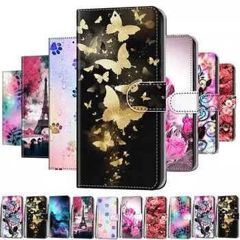 Для Redmi 10C 10A Note 12 11 10 Pro 11S 10S Xiaomi Poco X3 NFC X5 Pro Rose Flowers Pattern PU кожаный держатель для карт откидной кошелек подставка чехол для телефона Xiaomi 12 Lite