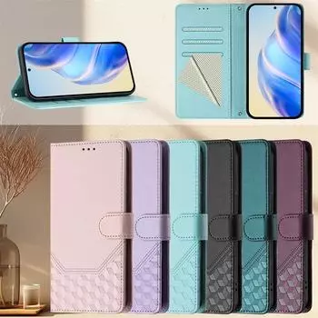 Для Redmi Note 14 Pro Plus 4G 5G чехол-книжка из искусственной кожи с тиснением и карманами для карточек Redmi Note 14 5G фиолетовый