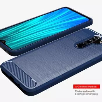 Для Redmi Note 8pro Note8 Pro Мягкий силиконовый чехол Противоударный матовый чехол для задней крышки для xaomi redmi note8pro Чехлы для телефонов из углеродного волокна For Redmi Note8 Pro чёрный