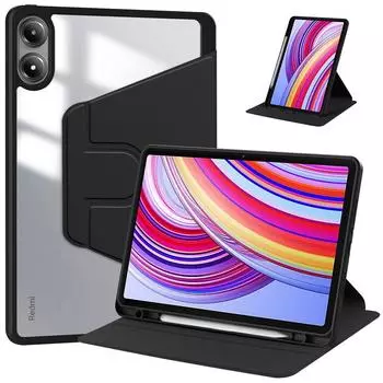 Для Redmi Pad Pro 12,1 дюйма вращающийся на 360 градусов магнитный смарт-чехол для планшета Xiaomi Redmi Pad Pro 12,1 2024 чехол с держателем для карандаша Redmi Pad Pro 12.1 чёрный