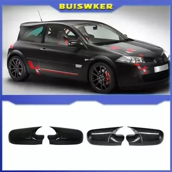 Для Renault Megane 2 MK2 2002-2009 автомобиля, крышка бокового зеркала заднего вида, наклейка на крышку крыла, накладка на наружную дверь, отделка из углеродного волокна, черный