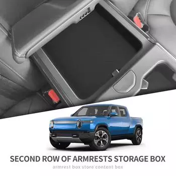 для RIVIAN R1T R1S Secone Row Armrest Storage Box силиконовый автомобильный лоток для организации и уборки автомобильные аксессуары черный