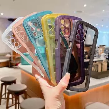Для iPhone 16 Plus 15 14 Pro 13 12 11 Pro Max Jelly Color Clear Case Silicone Soft Противоударный чехол на заднюю панель iPhone 14 Pro жёлтый