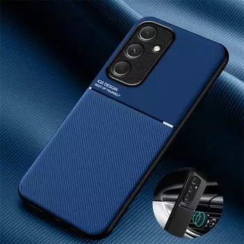 Для Samsung Galaxy A15 A35 A55 5G чехол кожаный автомобильный магнитный держатель чехол для телефона для Galaxy A 15 35 55 мягкая рамка противоударный чехол For Galaxy A15 чёрный