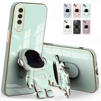 Для Samsung Galaxy A 50 70 3D держатель астронавта роскошный чехол с покрытием A50 A50s A30s A21s A20s A04s A7 2018 A51 силиконовый чехол-подставка A70 чёрный