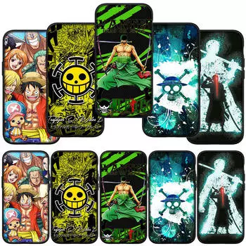 для Samsung Galaxy S24 S23 iPhone 16 15 14 Xiaomi Redmi Note 13 12 11 10Plus 9 Pro Max X XR чехол для телефона Luffy Roronoa Zoro One Piece OPPO Huawei Cover for iPhone 11 болюс