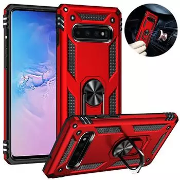 Для Samsung Galaxy S8 S9 S10 Plus Чехол Броня Магнитное Кольцо Держатель Подставка Чехол Для Телефона Для Samsung S7 S10E Note 8 9 Задняя Крышка For Galaxy S10 Plus чёрный