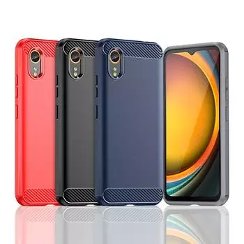 Для Samsung Galaxy XCover 7 Чехол Для Samsung XCover 7 Противоударный силиконовый чехол из углеродного волокна для Samsung X Cover 7 Чехол For Samsung XCover 7 чёрный