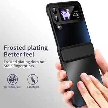Для Samsung Galaxy Z Flip 4 3 5g Flip4 Flip3 чехол с защитой шарниров матовое покрытие жесткий пластиковый противоударный защитный чехол case only розового золота