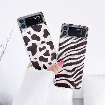 Для Samsung Galaxy Z Flip 4 3 Чехол с рисунком животных Прозрачный противоударный жесткий чехол для Samsung Z Flip4 Zflip3 Чехол For Samsung Z Flip 4