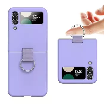 Для Samsung Galaxy Z Flip 4 5g Flip4 складной чехол с кольцом на палец для Samsung Z Flip4 Flip3 Flip 3 Модные матовые чехлы for Samsung Z Flip 4 небесно-голубой