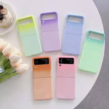 Для Samsung Galaxy Z Flip 4 чехол глянцевый градиентный складной чехол для телефона Samsung Z Flip 3 5g Zflip4 противоударный жесткий чехол Samsung Z Flip 3