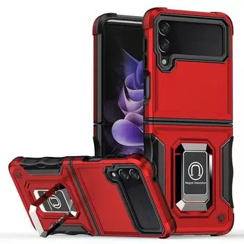 Для Samsung Galaxy Z Flip 4 противоударный чехол-бампер из ТПУ с кольцом-подставкой Coque Fundas Защитный чехол для Galaxy Z Flip 4 For Galaxy Z Flip 4 белый