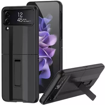 Для Samsung Galaxy Z Flip 4 Складной супербеговый чехол с защитой от падения, легко складывается с крышкой-подставкой For Galaxy Z Flip 4 темно-красного