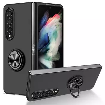 Для Samsung Galaxy Z Fold 3 4 чехол противоударный бронированный магнит кольцо подставка-кронштейн задняя крышка чехол для Galaxy Z Fold 1 2 5g чехол for Galaxy Z Fold1 чёрный